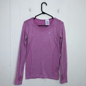Nike Pink Dri-Fit Long Sleeve Workout Top Sz S